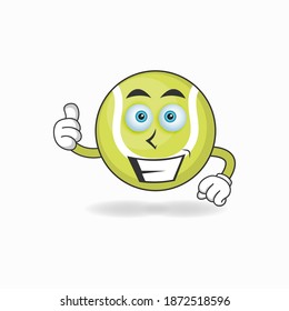 Tennis ball mascot character with smile expression. vector illustration