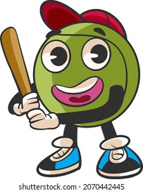 Tennis ball mascot character vector