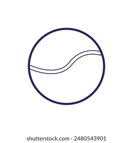 Tennis Ball Minimal Flat Line Outline Stroke Icon Pictogram Symbol. Tennis ball icon isolated on white background. Vector illustration. Eps file 65.