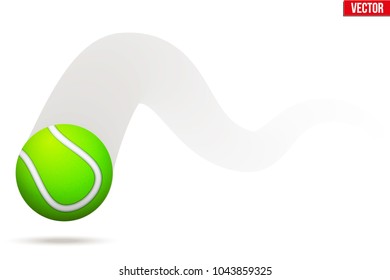Tennis ball in motion. Moving ball. Vector Illustration Isolated on white background.