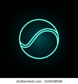 Tennis ball neon icon. Simple thin line, outline vector of web icons for ui and ux, website or mobile application