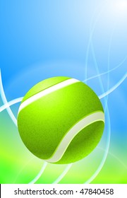 Tennis Ball on Abstract Background Original Vector Illustration