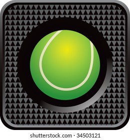 tennis ball on black halftone web button