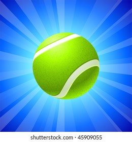 Tennis Ball on Blue Background Original Vector Illustration