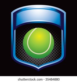 tennis ball on blue glossy display crest