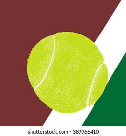 Tennis ball on a tennis court