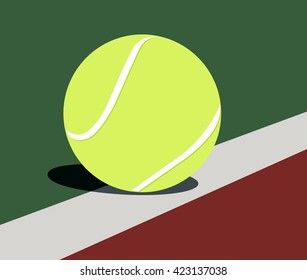 tennis ball on the court