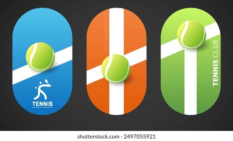 Tennis ball on tennis court background, Illustrations for use in online sporting events , Illustration Vector EPS 10