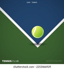 Tennis ball on tennis courts , illustrations for use in online sporting events , Illustration Vector EPS 10