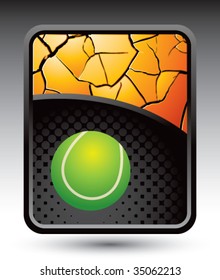 tennis ball  on cracked halftone template