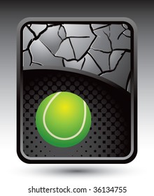 tennis ball on cracked halftone template