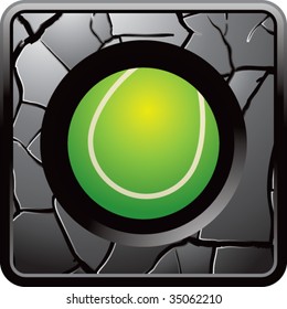 tennis ball on cracked web icon