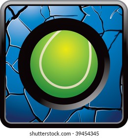 tennis ball on cracked web icon