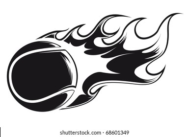 Tennis ball on fire .ai Royalty Free Stock SVG Vector