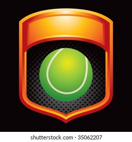 tennis ball on glossy display crest