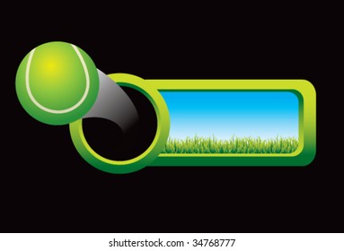 tennis ball on grass banner