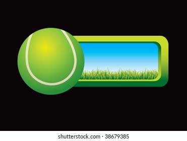 tennis ball on grass banner