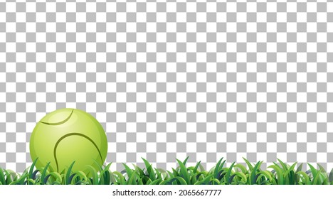 Tennis ball on the grass field on transparent background illustration