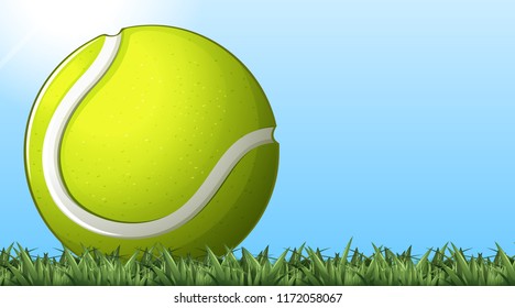 Tennisball auf dem Boden, Vektorgrafik