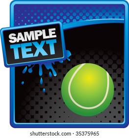 tennis ball on grunge style splat background