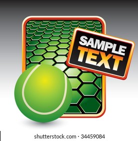 tennis ball on hexagon background