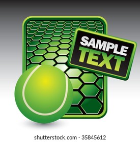 tennis ball on hexagon background