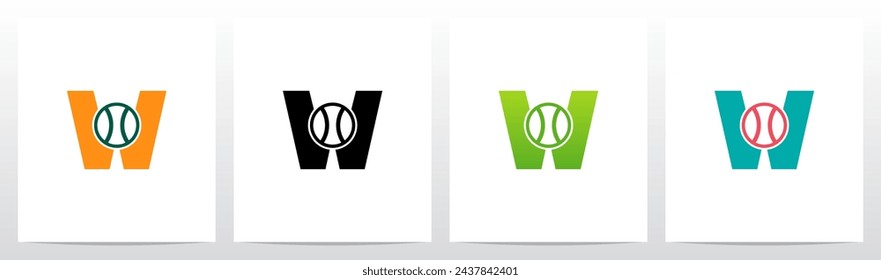 Tennis Ball on Letter Initial Logo Design W