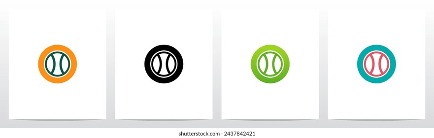 Tennis Ball on Letter Initial Logo Design O