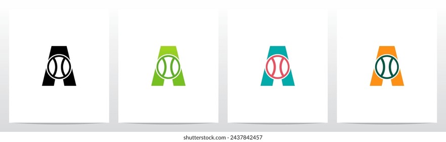 Tennis Ball on Letter Initial Logo Design A