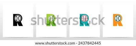 Tennis Ball on Letter Initial Logo Design R [[stock_photo]] © 