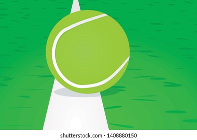 Tennis  ball on line. vector illustration