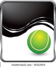 tennis ball on modern style wave background