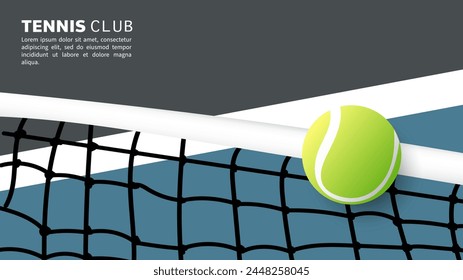 Tennis ball on net ,Illustrations for use in online sporting events , Illustration Vector  EPS 10