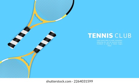 Tennis ball on Tennis racket on blue background , Illustrations for use in online sporting events , Illustration Vector  EPS 10