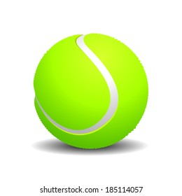 Tennis ball on white background