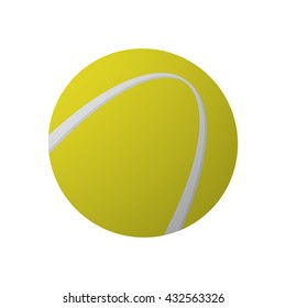 Tennis ball on white background. Vector illustration. 