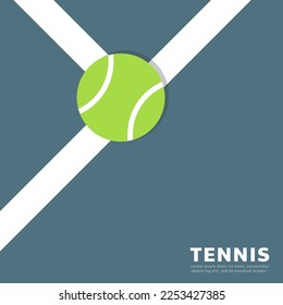 tennis ball on white line court , illustrations for use in online sporting events , Illustration Vector EPS 10