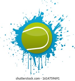 Tennis Ball Paint Splattered Illustration