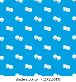 Tennis ball pattern vector seamless blue repeat for any use