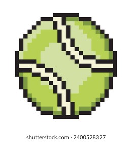 Tennis ball with pixel art design
