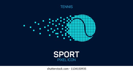 Tennis ball pixel icon