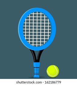 Tennis ball and racket