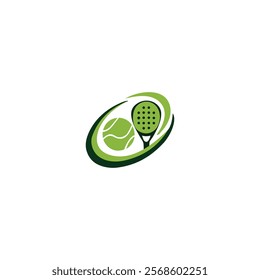 Tennis ball and racket logo