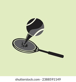 tennis ball and racket in vector format