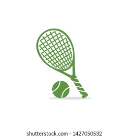 Tennis ball and tennis racket vector illustration