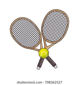 tennis ball and rackets