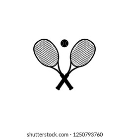 Tennis ball and tennis racquets, vector illustration. Tennis design over white background vector illustration. Sports, fitness, activity vector design.