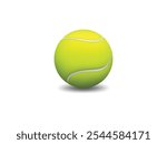 Tennis ball realistic vector illustration. 3d tennis ball on white background. Tennis Ball Realistic Vector Illustration – 3D Tennis Ball on White Background for Sports, Games, and Fitness Design