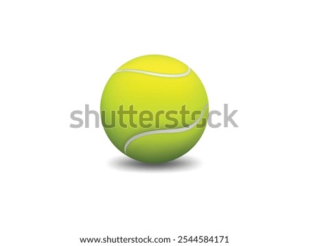 Tennis ball realistic vector illustration. 3d tennis ball on white background. Tennis Ball Realistic Vector Illustration – 3D Tennis Ball on White Background for Sports, Games, and Fitness Design