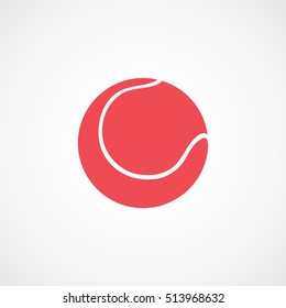 Tennis Ball Red Flat Icon On White Background